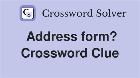 form of address crossword clue